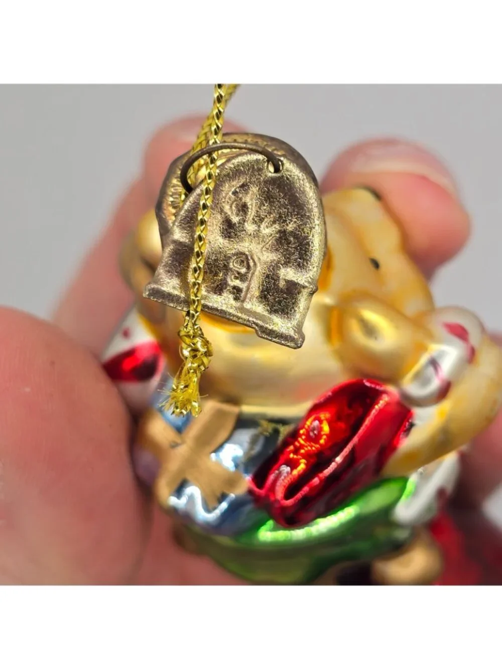 Christmas Ornament Glass Teddy Bear Stocking Thomas Pacconi Museum Series 2003